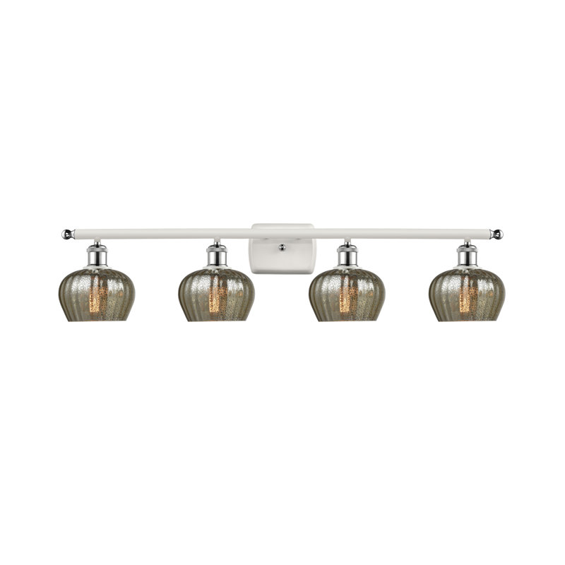 Lyman 4 - Light Dimmable Vanity Light, 6 Watt Vinage LED Bulb, Mercury, White and Polished Chrome