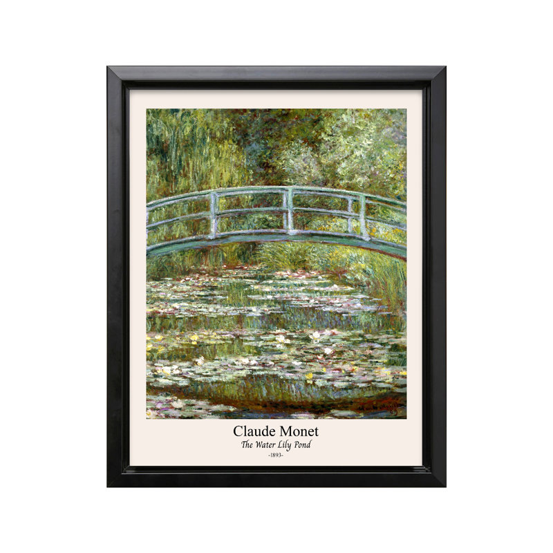 Claude Monet - Étang aux nénuphars No1, Black Framed, Canvas, 11"H x 14"W