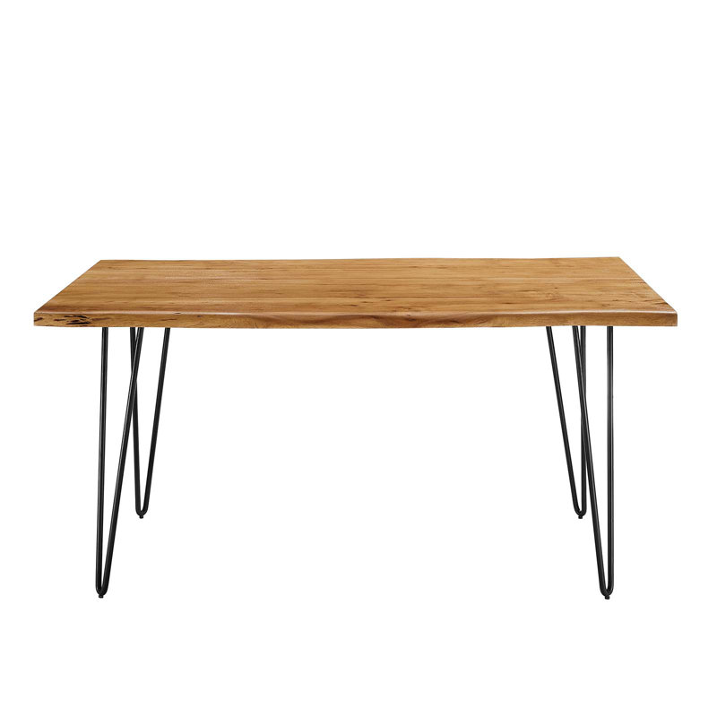 Ardor 60" Live Edge Acacia Wood Dining Table with Black Metal Legs