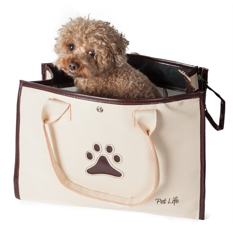 Pet Life Posh Paw' Pet Carrier, Beige and Brown