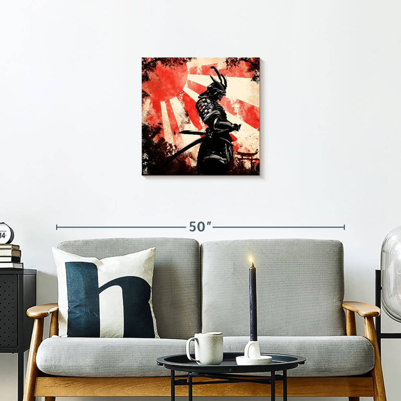 Leisha Samurai Holding Katana, 20" H x 20" W