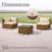 Montara 4 Piece Modular Outdoor Patio Furniture Set - Weather-Resistant Wicker Rattan Patio Set with Outdoor Couch and Coffee Table for Backyard, Porch, Deck or Poolside (Tan/Cream)-1805188941