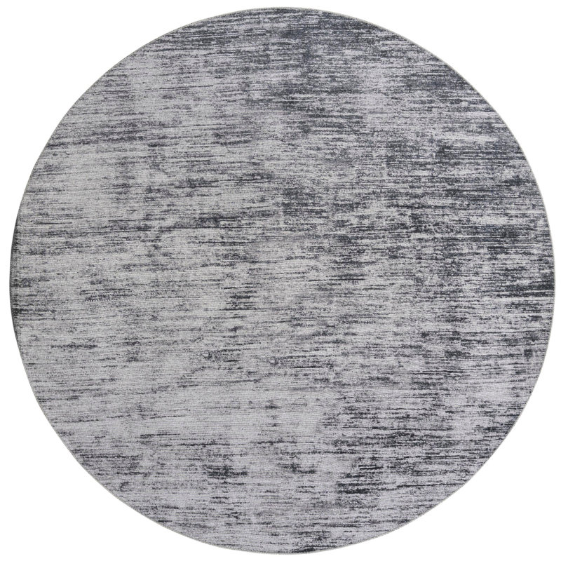Ikhasa Chenille Abstract Indoor Rug, Round 7'7"