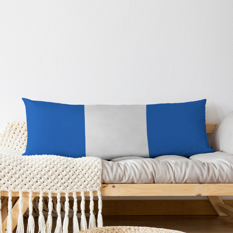Oreiller de corps en polyester / polyester Arizona Football Stripes, Bleu / Blanc moyen, Aaru 