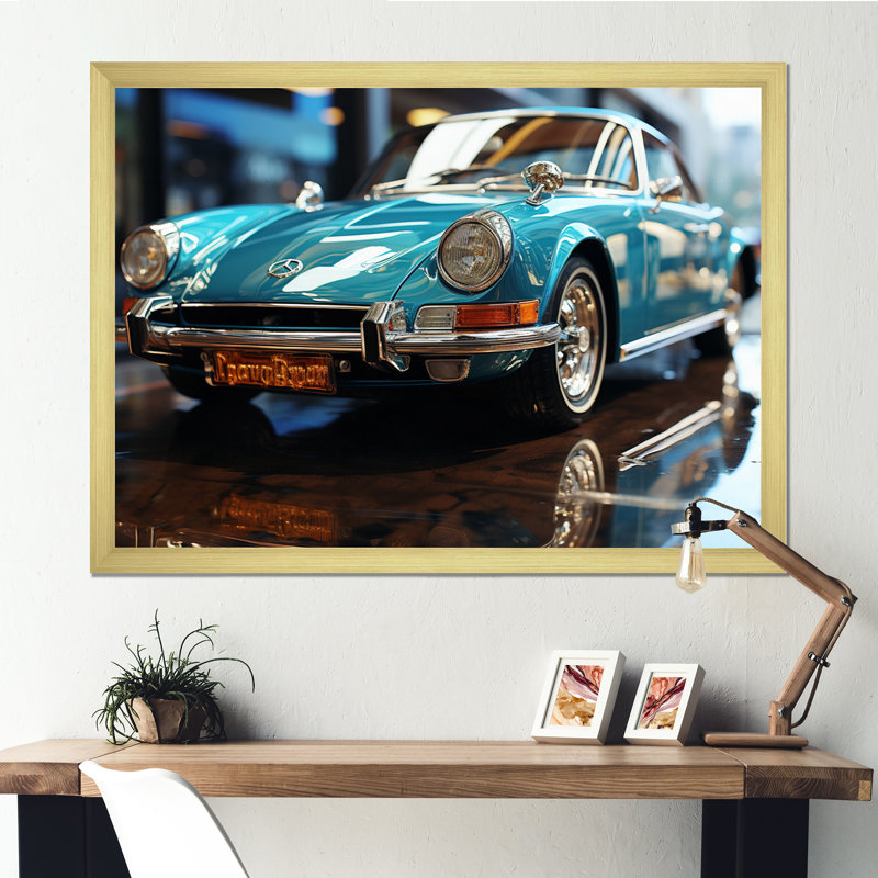 Impression sur toile sophistiquée sophistiquée en verre Supercar II, H 16 po x l 32 po x P 1 po, Cadre doré à une seule photo