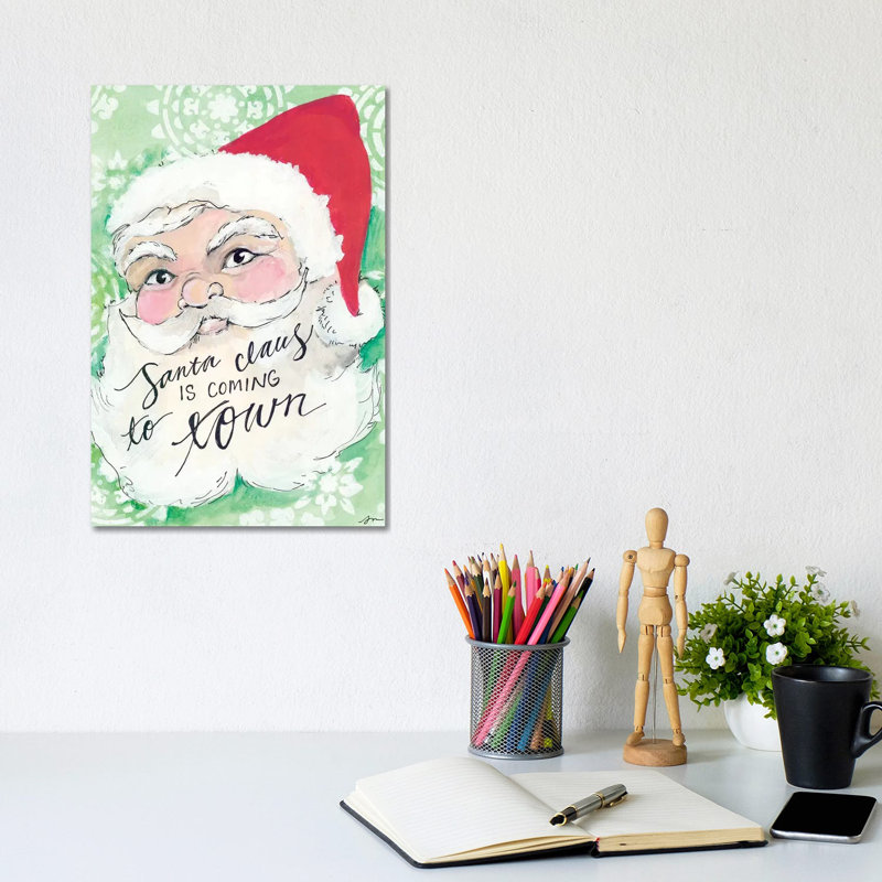 Santa Is Coming To Town by Jessica Mingo - Wrapped Canvas Gallery-Wrapped Canvas Giclée, 20.32 cm H x 30.48 cm W