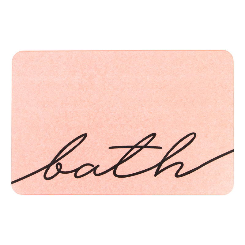 Non-Slip Bath Mat, Pink/Black