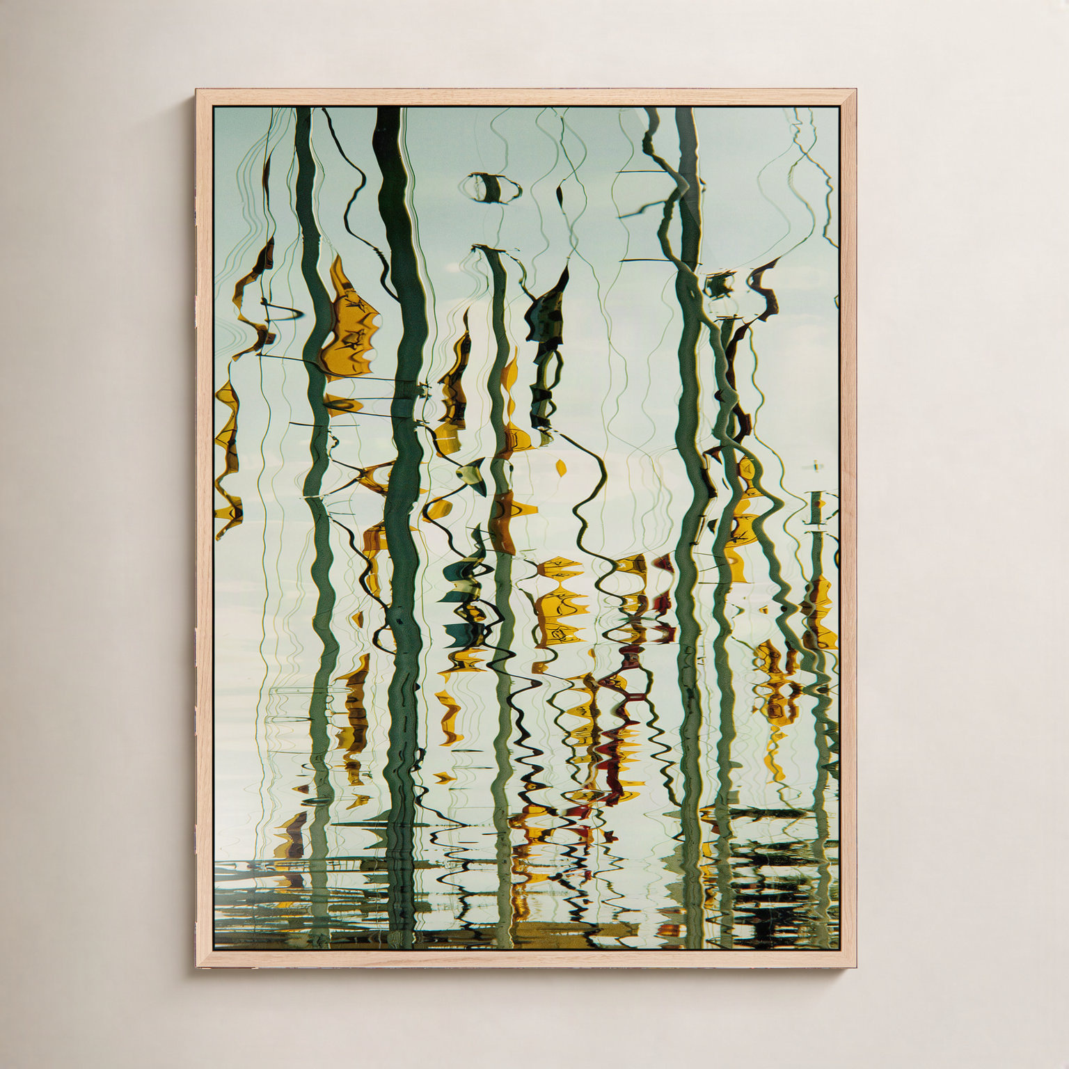 Wired Print by Geoffrey Baris, Light Brown Framed, 40" H x 30" W x 2" D