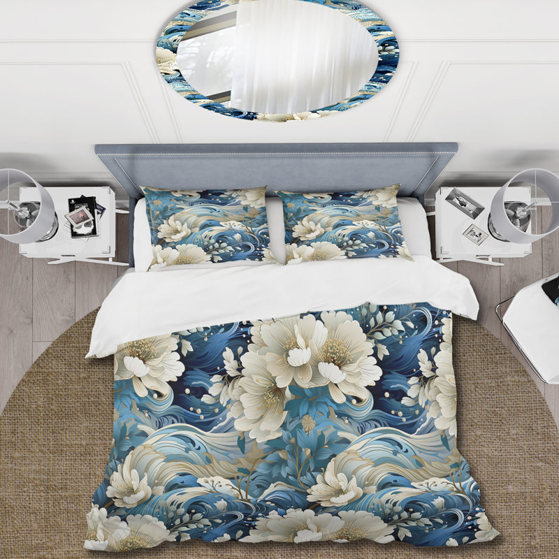 Literie à motif cachemire Coastal Retreat II, Housse de couette simple + 1 taie décorative stan