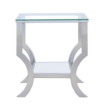 Glass Square Top End Table, Surface, Different Furniture Styles And Metal, , Tables, Shelving Units
