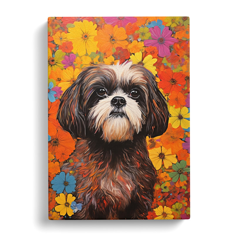 Shih Tzu Colour Field - Rectangle - Wrapped Canvas, 50cm H x 35cm W x 3cm D