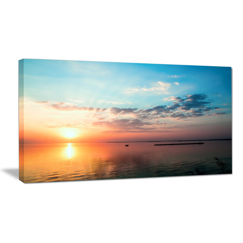 «Dramatic Sunset Cloudy Sky», reproduction de photo sur toile tendue, H 16 po x l 32 po x P 1 po
