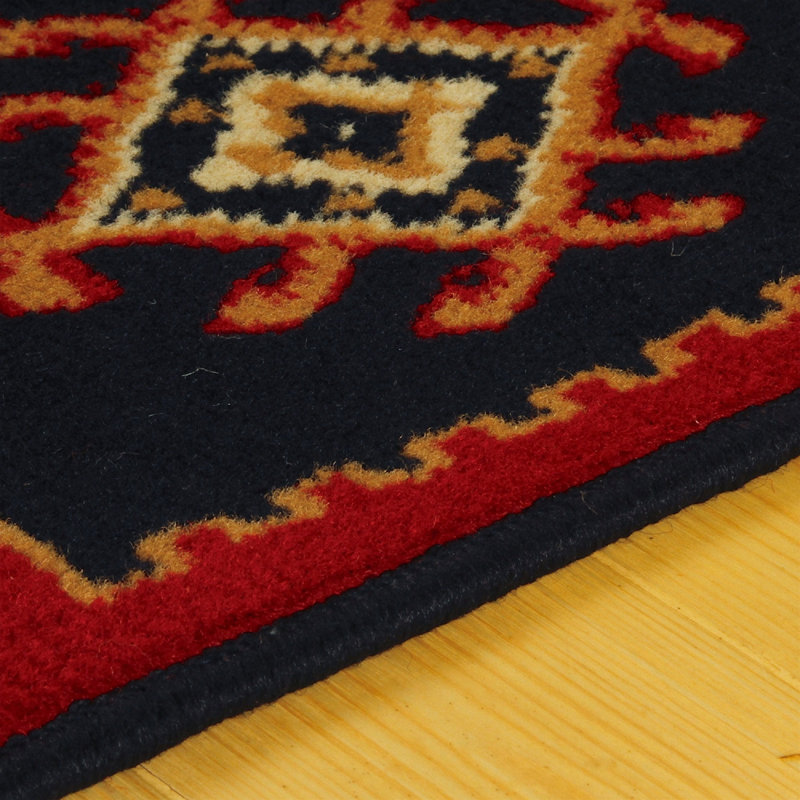 Padillo Geometric Area Rug, Rectangle 8' x 10', Black