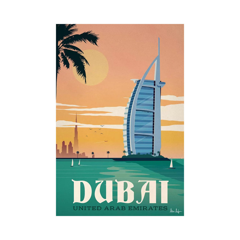 Dubai - Painting on Canvas, 20.32 cm H x 30.48 cm W, Wrapped Canvas