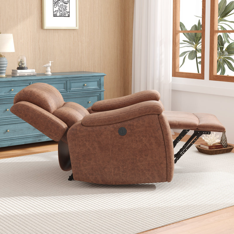 Ensemble de salon inclinable électrique en cuir synthétique 3 pièces avec porte-gobelets