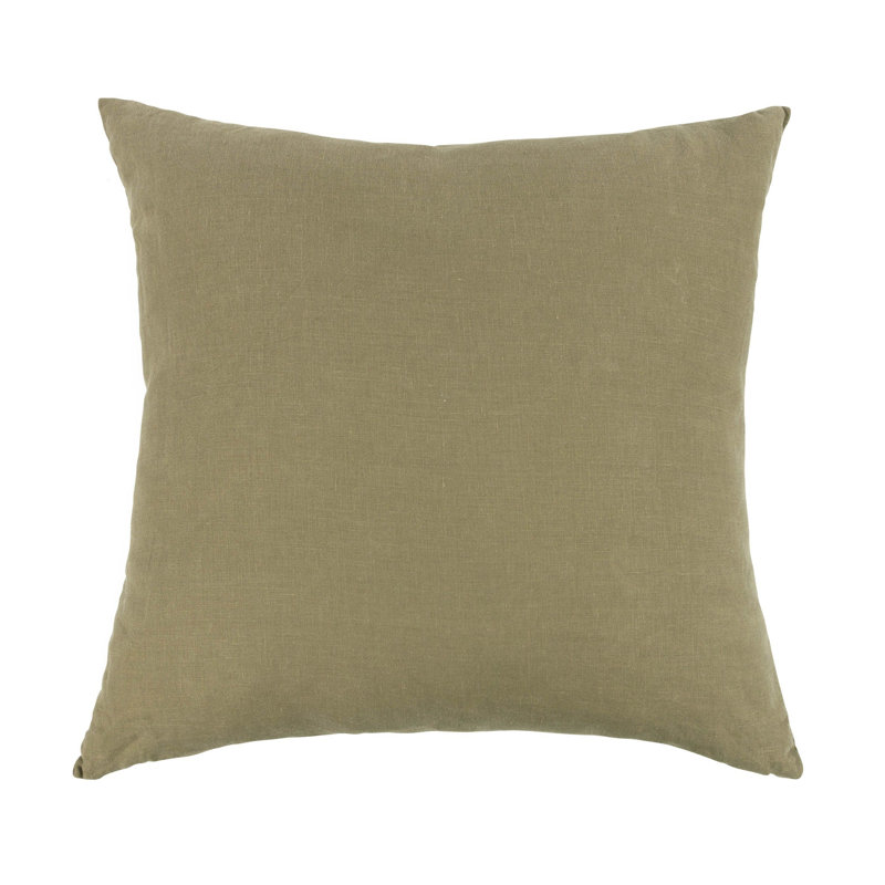 100% French Linen Pillow Sham, Moss, Square 26", Pillow Cover Only - No Insert