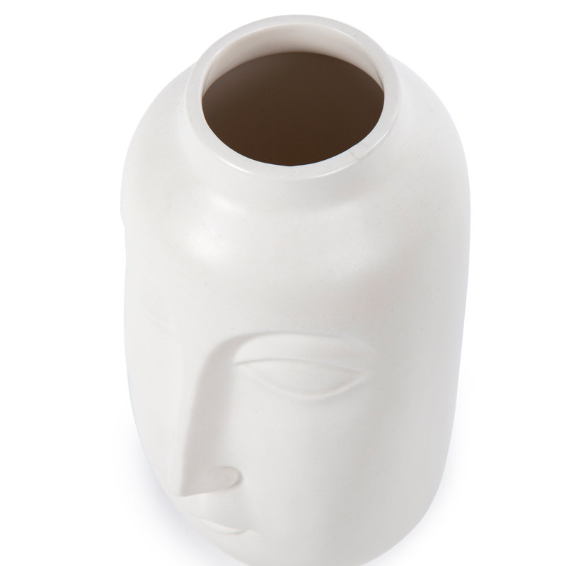 Vase de table en céramique blanc 11,75 "