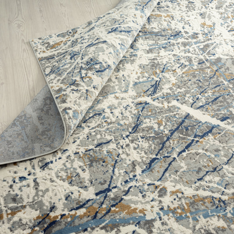 Area Rug in Grey, Rectangle 7'6" x 9'6"