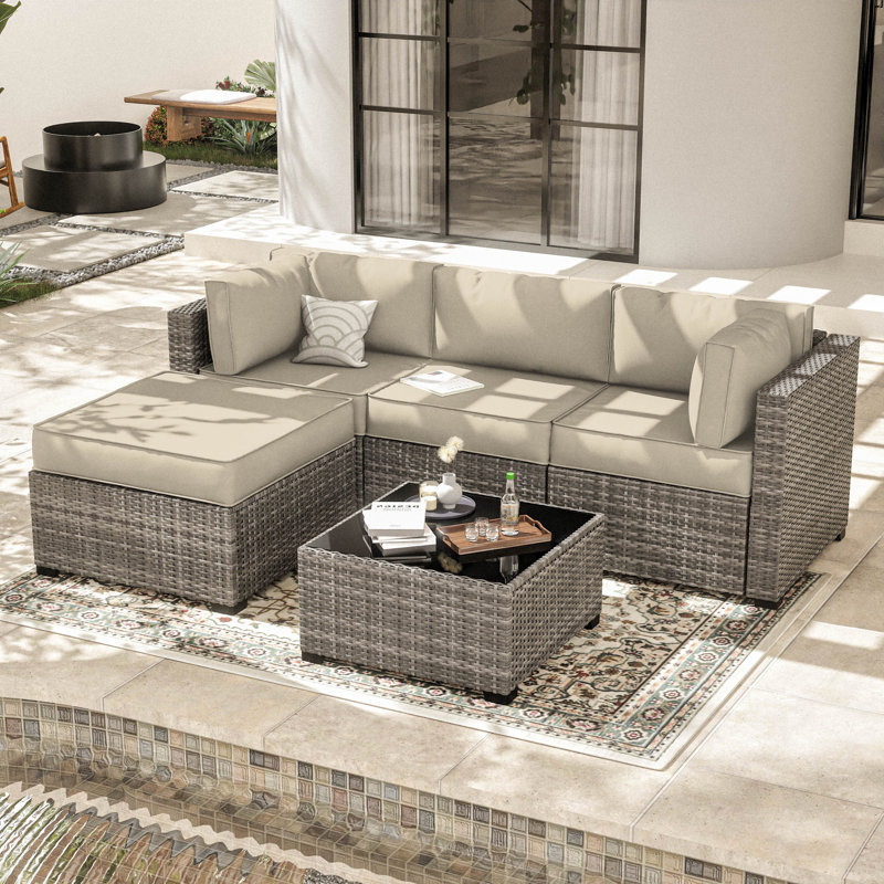 Ensemble de housse de coussin d'extérieur 9 pièces pour coussins d'extérieur et housses de patio 3 "Cartert, Beige