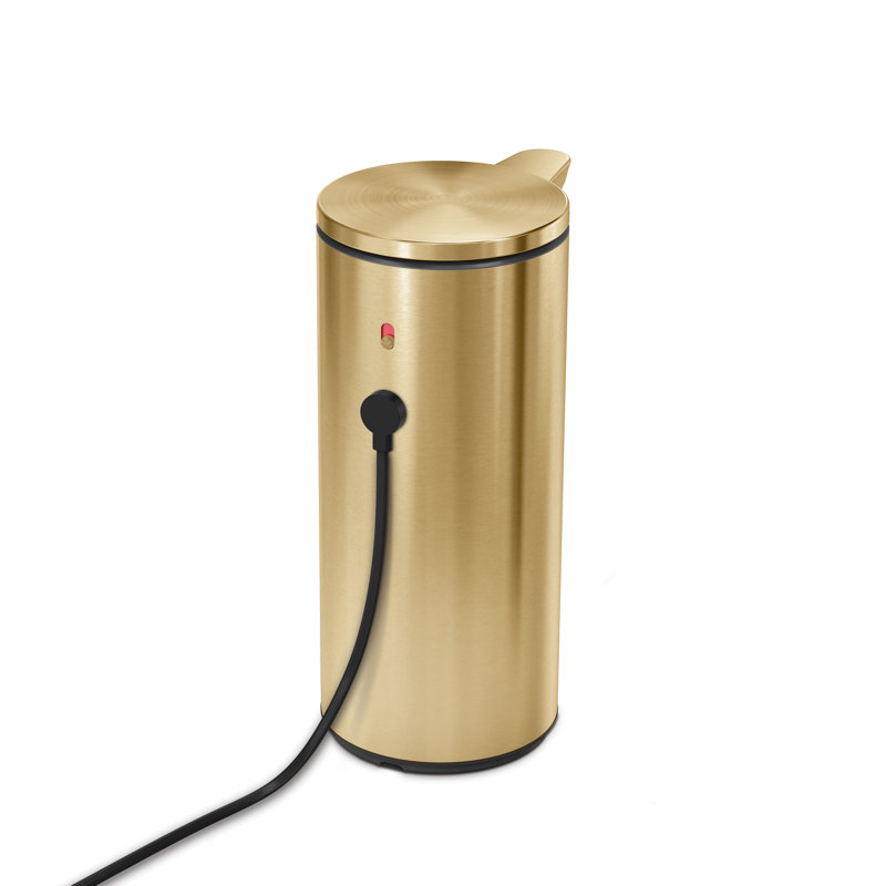 simplehuman 9 oz. Touch-Free Rechargeable Sensor Liquid Soap Pump Dispenser, Brass