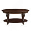 Table basse ovale en bois massif à 2 niveaux de 42 pouces pour le salon avec tablette de rangement ouverte, facile à assembler-902249907-902249911