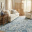 Rectangle Dorchester Oriental Hand Loomed Wool/Bamboo Slat/Seagrass Area Rug in Navy/Blue-460631852