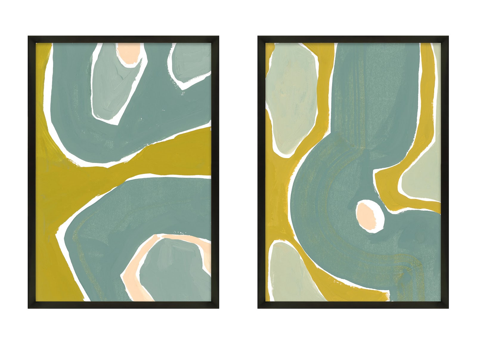 Gandia "Green on Green" 2-Piece Painting Set, Black, 20" H x 14" W x 1.25" D
