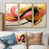 Toile avec cadre flottant or