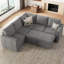 L Shaped Sofa Set Apartment Pull out Sofa Bed Modular Sectional Corner Couch Convertible Livingroom Sleeper Can Bear 450 LBS-101957237