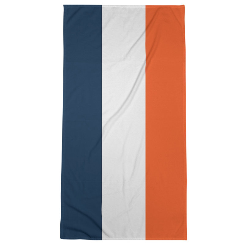 Beach Towel, Off White/Navy Blue/Light Orange