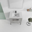 Meuble-lavabo autoportant / flottant pour salle de bain avec lavabo et poignée en métal-964817543