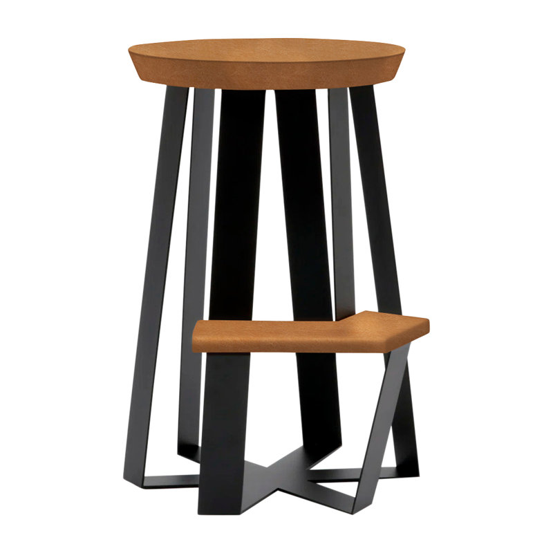 ARS Counter Stool with Metal Frame, Saddle