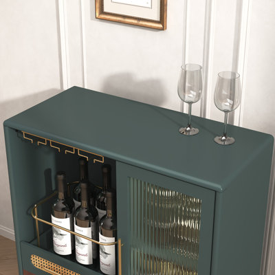 Armoire à café moderne avec porte-verres et tiroir de rangement