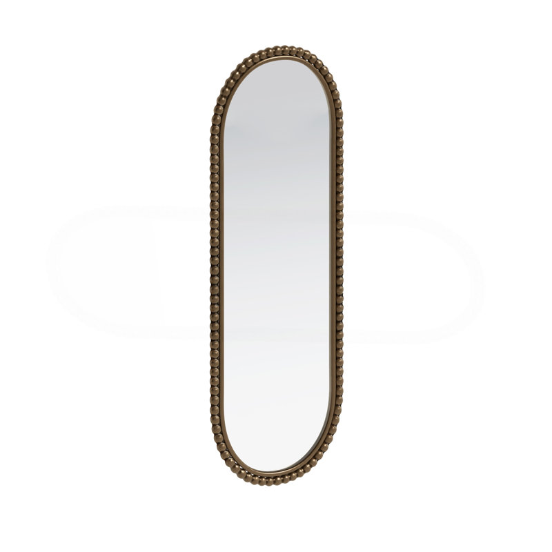 Iron Art Oval Retro Mirror, Antique Effect,Wall Hanging,Suitable For Living Room,Bedroom, Entrance, Gold