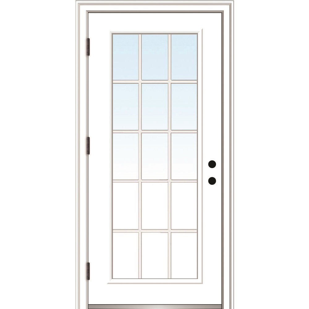 Internal Grilles Glass 80'' Flush Steel Front Entry Doors MMI DOOR Door 