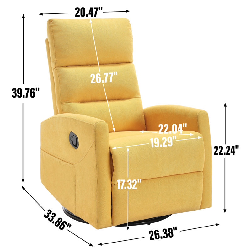 ° Fauteuil inclinable, pivotant et inclinable en métal et bois