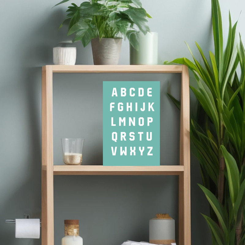 Wrapped Canvas Print, 45.72 cm H x 30.48 cm W, Teal/White