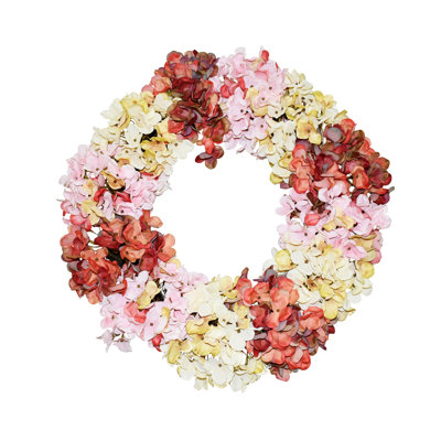 Handcrafted Faux Hydrangea Silk 24'' Wreath