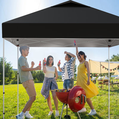 Tente escamotable facile à installer 1 personne - Abri d'extérieur imperméable et anti-UV - Portable avec sac de transport à roulettes, 4 sacs de sable, 8 piquets - Idéal pour la terrasse, les fêtes, le camping - blanc, 3,0 x 3,0 m