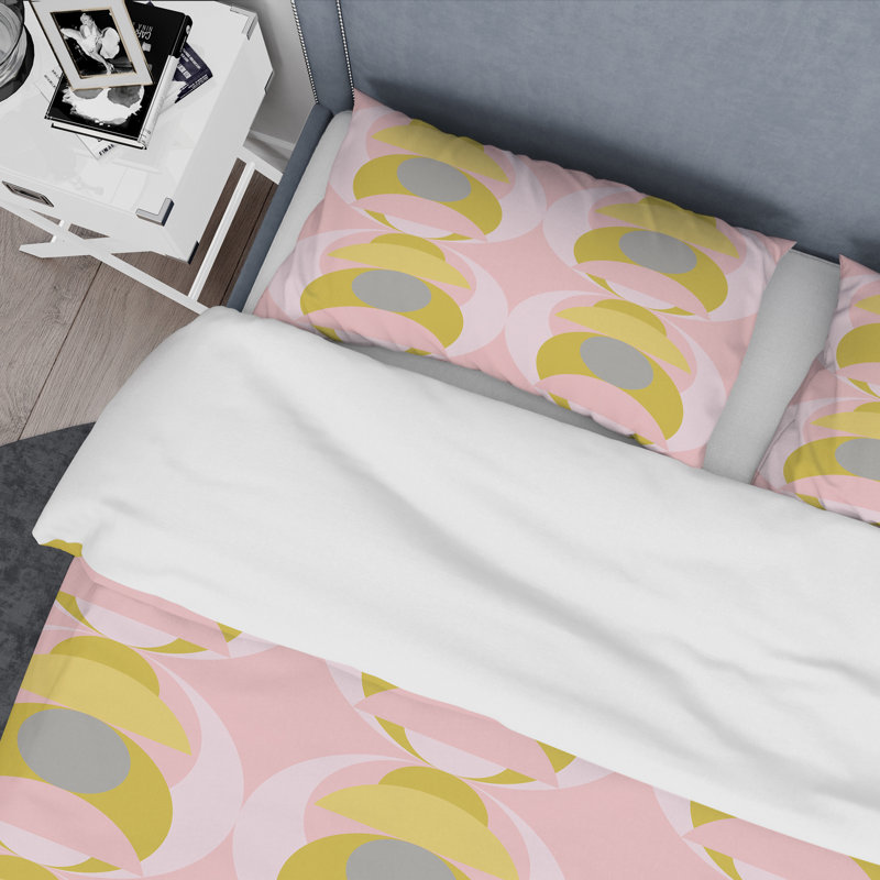 Ensemble d'édredon rétro pastel circulaire IV - Mid-Century 4 pièces, Queen Comforter + 3 Additional Pieces