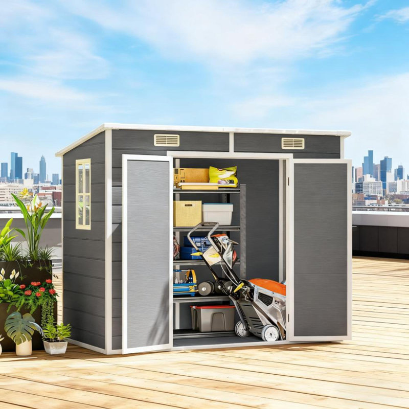 Remises en aluminium durables avec plancher, conception moderne pour le rangement dans la cour