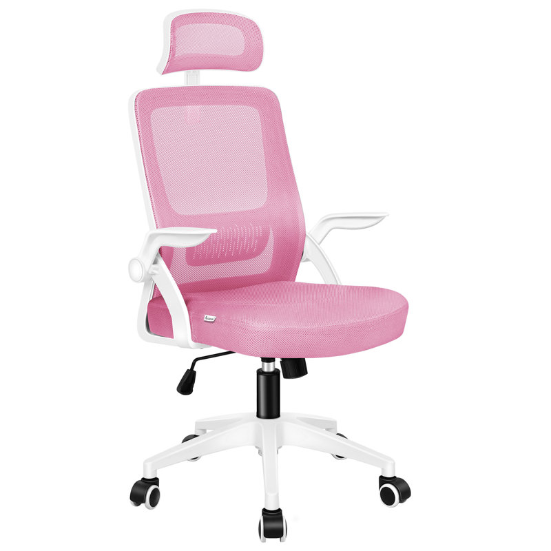 Office Chair with Headrest, Pink