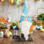 7 Inch Cute Bunny Gnomes With Solar Light Lantern