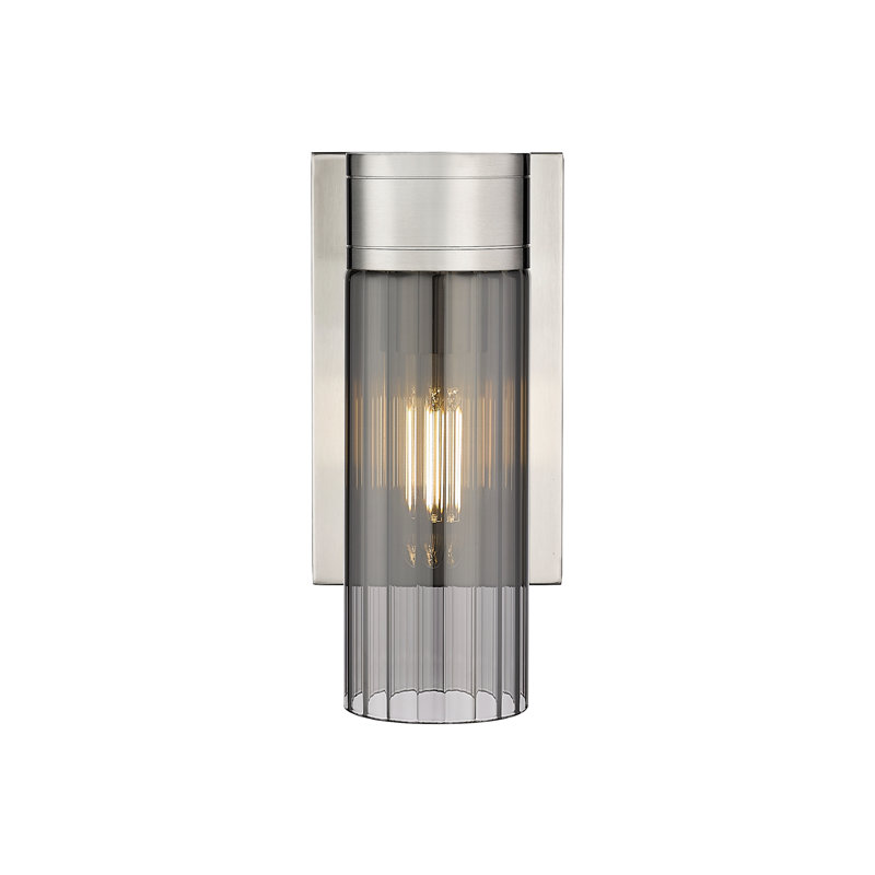 Applique murale 11 po Empire, Plaqué couleur fumée, H 9,5 po x l 5,5 po x P 3,13 po, Nickel satiné