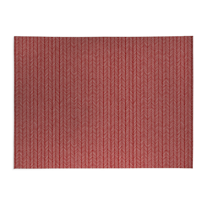 Tapis de cuisine à profil bas à chevrons, Rouge canneberge, Rectangle 5 pi x 7 pi