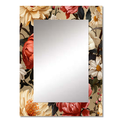 Jennings Renaissance Garden Botanical Pattern - botanical  Wall Mirror, Botanical Decorative Mirror, Printed Metal Art