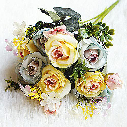 Faux Silk Rose Arrangement, Yellow
