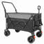 Chariot pliant multifonctionnel avec chariot pivotant et poussoir avec poignée rotative et auvent, roues et freins tout-terrain de 7 po x 4 po, capacité de charge de 480 lb, grande capacité de transport de 300 L, épicerie, utilisation à l'extérieur