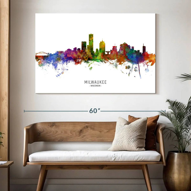Milwaukee, Wisconsin Skyline I, H 34 po x l 51 po