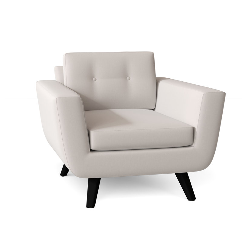 Fauteuil Callie, Blanc Lena, Noir, Moyenne